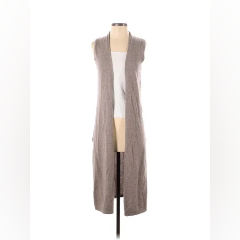 Nanette Lepore gray cashmere open front longline cardigan